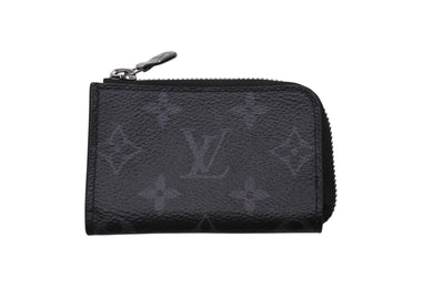 LOUIS VUITTON ルイヴィトン モノグラムエクリプス ポルトモネ ジュール コインケース ブラック M63536 美品 中古 4b003920