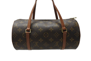 極美品 LOUIS VUITTON ルイヴィトン パピヨン26 ハンドバッグ M51386 モノグラム PVC レザー ブラウン ゴールド金具 中古 4b003246