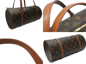 極美品 LOUIS VUITTON ルイヴィトン パピヨン26 ハンドバッグ M51386 モノグラム PVC レザー ブラウン ゴールド金具 中古 4b003246