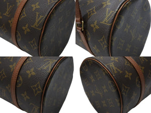 極美品 LOUIS VUITTON ルイヴィトン パピヨン26 ハンドバッグ M51386 モノグラム PVC レザー ブラウン ゴールド金具 中古 4b003246