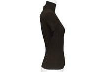 Load image into Gallery viewer, 極美品 PHOEBE PHILO フィービー ファイロ リブニットトップス プリーツ BK79 YV4532 705DK ブラウン サイズS 中古 4b005743