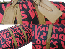 Load image into Gallery viewer, LOUIS VUITTON ルイヴィトン モノグラム グラフィティ スティーブン スプラウス ピンク キーポル 50cm M93698 ボストンバッグ 美品 中古 4b001077