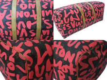 Load image into Gallery viewer, LOUIS VUITTON ルイヴィトン モノグラム グラフィティ スティーブン スプラウス ピンク キーポル 50cm M93698 ボストンバッグ 美品 中古 4b001077