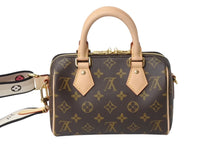 Load image into Gallery viewer, 極美品 LOUIS VUITTON ルイヴィトン ショルダーバッグ スピーディバンドリエール20 m46222 レザー PVC ブラウン ゴールド金具 中古 4b003002