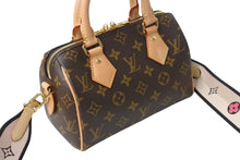 Load image into Gallery viewer, 極美品 LOUIS VUITTON ルイヴィトン ショルダーバッグ スピーディバンドリエール20 m46222 レザー PVC ブラウン ゴールド金具 中古 4b003002
