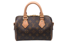 Load image into Gallery viewer, 極美品 LOUIS VUITTON ルイヴィトン ショルダーバッグ スピーディバンドリエール20 m46222 レザー PVC ブラウン ゴールド金具 中古 4b003002