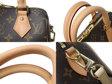 Load image into Gallery viewer, 極美品 LOUIS VUITTON ルイヴィトン ショルダーバッグ スピーディバンドリエール20 m46222 レザー PVC ブラウン ゴールド金具 中古 4b003002