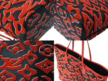 Load image into Gallery viewer, 新品未使用 LOUIS VUITTON ルイヴィトン ネヴァーフルMM LV×UF ウルスフィッシャー トートバッグ M45544 ブラック レッド 中古 4b003008