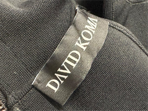 新品未使用 DAVID KOMA デヴィッド コーマ フラワー タイトドレス ビスコース ナイロン エラスタン ブラック サイズM 中古 4b004000
