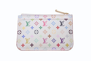 極美品 LOUIS VUITTON ルイヴィトン ポシェット クレ コインケース 小銭入れ M93734 モノグラム マルチカラー ホワイト 村上隆 中古 4b004660
