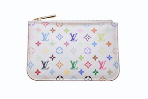 極美品 LOUIS VUITTON ルイヴィトン ポシェット クレ コインケース 小銭入れ M93734 モノグラム マルチカラー ホワイト 村上隆 中古 4b004660