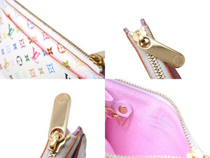 極美品 LOUIS VUITTON ルイヴィトン ポシェット クレ コインケース 小銭入れ M93734 モノグラム マルチカラー ホワイト 村上隆 中古 4b004660