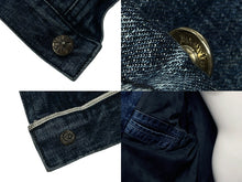 Load image into Gallery viewer, 極美品 CHROME HEARTS クロムハーツ クラシックジーン 袖フローラルクロスパッチ デニムジャケット ブルー レッド サイズXXL 中古 4b006175