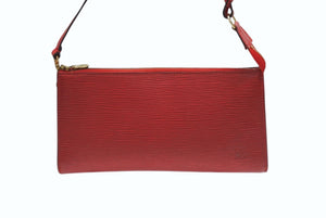 LOUIS VUITTON ルイヴィトン ポシェット アクセソワール アクセサリーポーチ エピレザー M5294E レッド ゴールド金具 美品 中古 4b008101