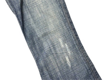 Load image into Gallery viewer, 極美品 ANTIK DENIM アンティックデニム ターコイズ装飾 刺繍 フレアデニム USA製 コットン ブルー サイズ28 中古 4b006217