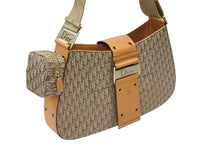 Load image into Gallery viewer, CHRISTIAN DIOR クリスチャンディオール ワンショルダーバッグ ストリートシック トロッターライン ベージュ ブラウン ゴールド金具 美品 中古 4b007744