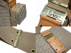 CHRISTIAN DIOR クリスチャンディオール ワンショルダーバッグ ストリートシック トロッターライン ベージュ ブラウン ゴールド金具 美品 中古 4b007744