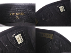 CHANEL シャネル カードケース ココマーク ココボタンライン 8番台 カーフスキン ブラック ゴールド金具 美品 中古 4c-066979