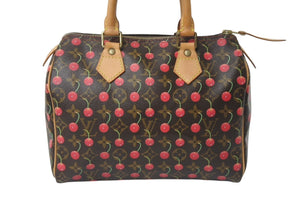 LOUIS VUITTON ルイヴィトン モノグラムチェリー スピーディ25 ハンドバッグ M95009 村上隆 ブラウン 美品 中古 4b000069