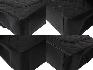 CHANEL シャネル デカマトラッセ チェーンショルダーバッグ シングルフラップ 2番台 ブラック ゴールド金具 美品 中古 4b000173