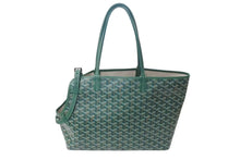 Load image into Gallery viewer, Like new GOYARD Chian Gris Pet Bag CHIENGPMLTY09CL09P Green PVC Leather Silver Hardware Pre-owned 4c050625 