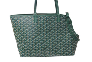 Like new GOYARD Chian Gris Pet Bag CHIENGPMLTY09CL09P Green PVC Leather Silver Hardware Pre-owned 4c050625 