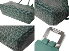 Load image into Gallery viewer, Like new GOYARD Chian Gris Pet Bag CHIENGPMLTY09CL09P Green PVC Leather Silver Hardware Pre-owned 4c050625 