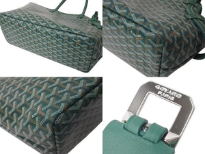 Like new GOYARD Chian Gris Pet Bag CHIENGPMLTY09CL09P Green PVC Leather Silver Hardware Pre-owned 4c050625 