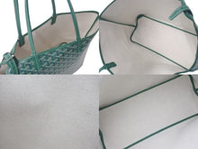 Load image into Gallery viewer, Like new GOYARD Chian Gris Pet Bag CHIENGPMLTY09CL09P Green PVC Leather Silver Hardware Pre-owned 4c050625 