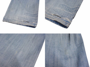 BALENCIAGA バレンシアガ 22SS JEAN 50/50 デニムパンツ ジーンズ 662758 サイズXXS 2トーン ドッキング 刺繍ロゴ 良品 中古 4c053545