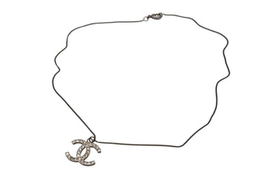 CHANEL シャネル ネックレス ココマーク アクセサリー 13P刻印 メタル スクエアストーン シルバー 5.6g 美品 中古 4c053612