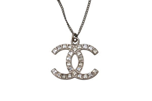 CHANEL シャネル ネックレス ココマーク アクセサリー 13P刻印 メタル スクエアストーン シルバー 5.6g 美品 中古 4c053612