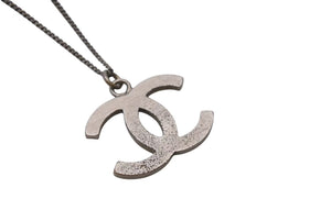 CHANEL シャネル ネックレス ココマーク アクセサリー 13P刻印 メタル スクエアストーン シルバー 5.6g 美品 中古 4c053612