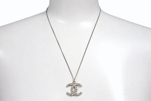 CHANEL シャネル ネックレス ココマーク アクセサリー 13P刻印 メタル スクエアストーン シルバー 5.6g 美品 中古 4c053612