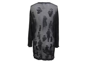 CHANEL シャネル カーディガン ブラック 黒 P21313V01305 シースルー ココシャネル レーヨン サイズ42 美品 中古 4c056008