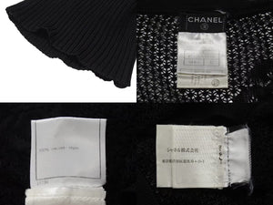 CHANEL シャネル カーディガン ブラック 黒 P21313V01305 シースルー ココシャネル レーヨン サイズ42 美品 中古 4c056008