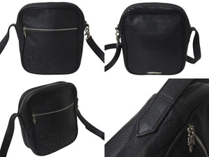 CHROME HEARTS クロムハーツ TAKA タカ クロスパッチ ショルダーバッグ ブラック レザー シルバー925 セメタリ―クロス 美品 中古 4c056183