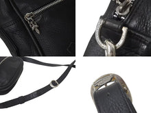 Load image into Gallery viewer, CHROME HEARTS クロムハーツ TAKA タカ クロスパッチ ショルダーバッグ ブラック レザー シルバー925 セメタリ―クロス 美品 中古 4c056183