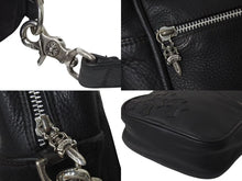 Load image into Gallery viewer, CHROME HEARTS クロムハーツ TAKA タカ クロスパッチ ショルダーバッグ ブラック レザー シルバー925 セメタリ―クロス 美品 中古 4c056183