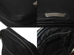 CHROME HEARTS クロムハーツ TAKA タカ クロスパッチ ショルダーバッグ ブラック レザー シルバー925 セメタリ―クロス 美品 中古 4c056183