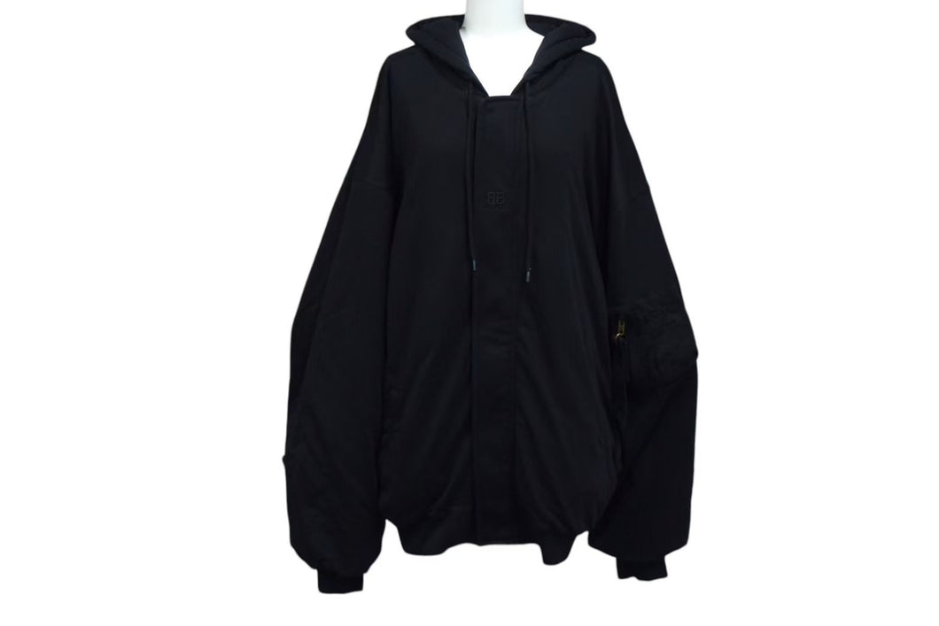 BALENCIAGA バレンシアガ パデッド ボンバージャケット 657115 サイズM BBロゴ スポーツ コットン 21AW 美品 中古 4c060521