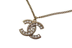CHANEL シャネル ネックレス ココマーク ヴィンテージ アクセサリー F16V刻印 GP スクエアストーン ゴールド 美品 中古 4c060796