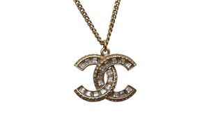 CHANEL シャネル ネックレス ココマーク ヴィンテージ アクセサリー F16V刻印 GP スクエアストーン ゴールド 美品 中古 4c060796