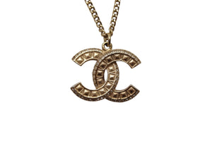 CHANEL シャネル ネックレス ココマーク ヴィンテージ アクセサリー F16V刻印 GP スクエアストーン ゴールド 美品 中古 4c060796
