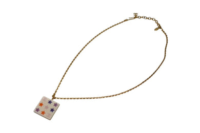 極美品 CHANEL シャネル ココマークネックレス スター 03A刻印 重量約10.5 GP アクリル ゴールド ゴールド金具 中古 4c061146