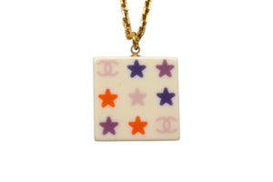 極美品 CHANEL シャネル ココマークネックレス スター 03A刻印 重量約10.5 GP アクリル ゴールド ゴールド金具 中古 4c061146