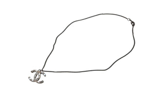 CHANEL シャネル ココマークネックレス リバーシブル 09A刻印 重量約9.8 シルバー ラインストーン ラメ メタル 美品 中古 4c063074