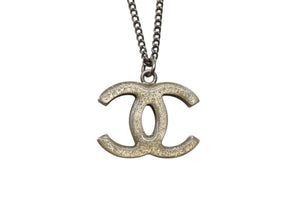 CHANEL シャネル ココマークネックレス リバーシブル 09A刻印 重量約9.8 シルバー ラインストーン ラメ メタル 美品 中古 4c063074