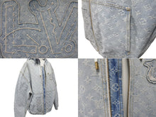 Load image into Gallery viewer, 新品同様 LOUIS VUITTON ルイヴィトン 21AW NBA モノグラム ジップスルーフーディデニムジャケット ブルー サイズ50 中古 4c074602