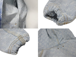 新品同様 LOUIS VUITTON ルイヴィトン 21AW NBA モノグラム ジップスルーフーディデニムジャケット ブルー サイズ50 中古 4c074602